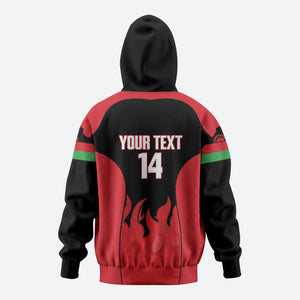 Malawi Football Custom Hoodie Red Rising Sun Go Scorchers