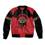Malawi Football Custom Sleeve Zip Bomber Jacket Red Rising Sun Go Scorchers