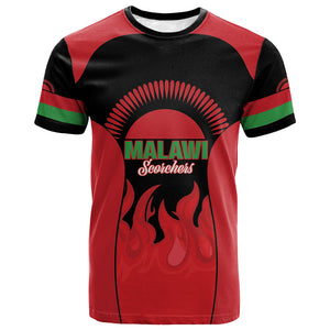 Malawi Football Custom T shirt Red Rising Sun Go Scorchers