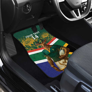 Custom South Africa Rugby Car Mats 2024 Go Springboks Mascot African Pattern