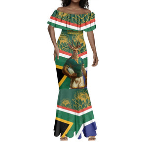 Custom South Africa Rugby Mermaid Dress 2024 Go Springboks Mascot African Pattern