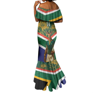 Custom South Africa Rugby Mermaid Dress 2024 Go Springboks Mascot African Pattern