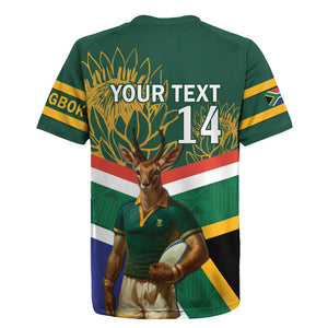 Custom South Africa Rugby Rugby Jersey 2024 Go Springboks Mascot African Pattern