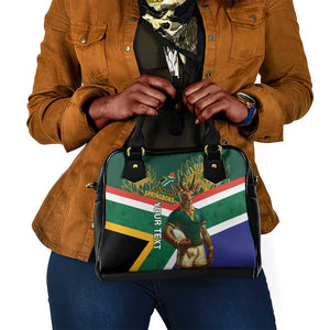 Custom South Africa Rugby Shoulder Handbag 2024 Go Springboks Mascot African Pattern