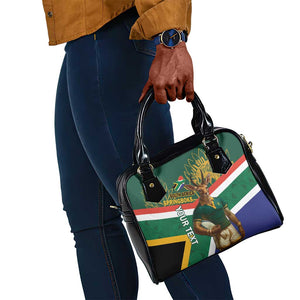 Custom South Africa Rugby Shoulder Handbag 2024 Go Springboks Mascot African Pattern