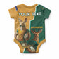 Personalised South Africa And Australia Rugby Baby Onesie Springboks Wallabies Mascots Together