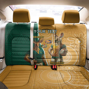 Personalised South Africa And Australia Rugby Back Car Seat Cover 2024 Springboks Wallabies Mascots Together