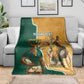 Personalised South Africa And Australia Rugby Blanket 2024 Springboks Wallabies Mascots Together