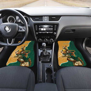 Personalised South Africa And Australia Rugby Car Mats 2024 Springboks Wallabies Mascots Together