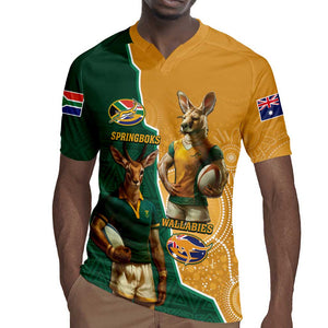 Personalised South Africa And Australia Rugby Rugby Jersey 2024 Springboks Wallabies Mascots Together