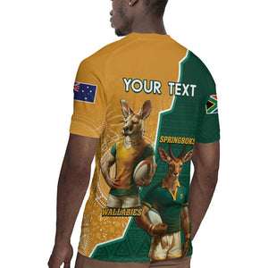 Personalised South Africa And Australia Rugby Rugby Jersey 2024 Springboks Wallabies Mascots Together