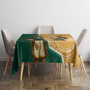 Personalised South Africa And Australia Rugby Tablecloth 2024 Springboks Wallabies Mascots Together