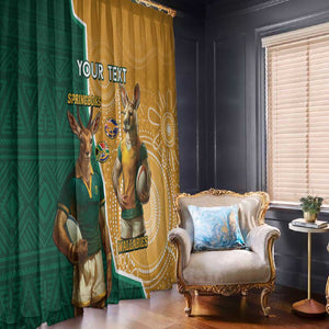 Personalised South Africa And Australia Rugby Window Curtain 2024 Springboks Wallabies Mascots Together