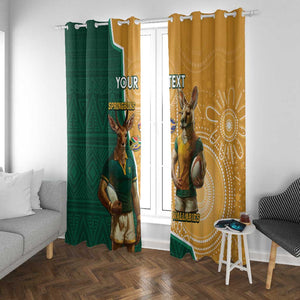 Personalised South Africa And Australia Rugby Window Curtain 2024 Springboks Wallabies Mascots Together