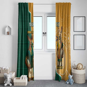 Personalised South Africa And Australia Rugby Window Curtain 2024 Springboks Wallabies Mascots Together