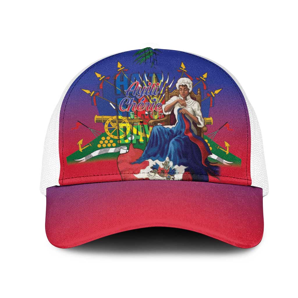Catherine Flon Haiti Flag Day Baseball Net Cap Ayiti Cherie Coat Of Arms