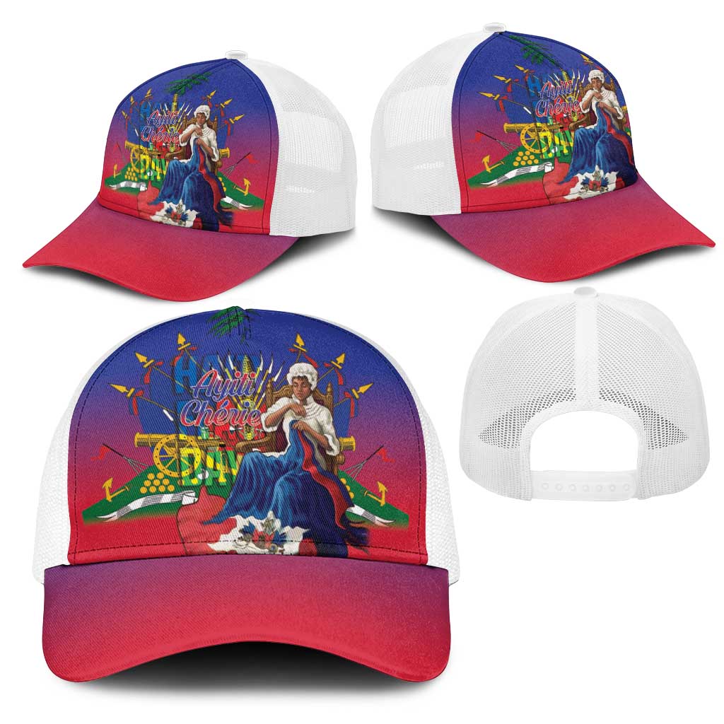 Catherine Flon Haiti Flag Day Baseball Net Cap Ayiti Cherie Coat Of Arms
