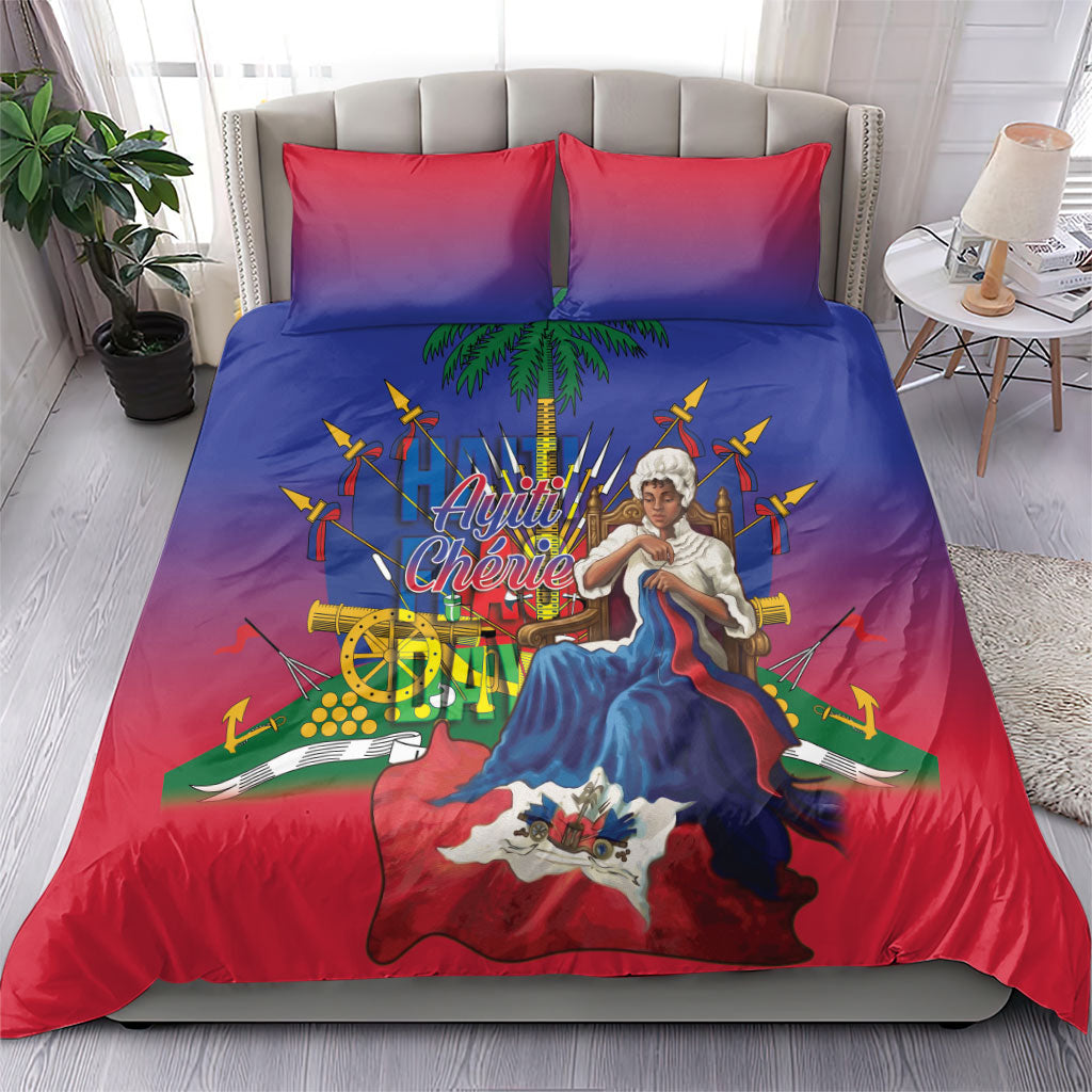 Catherine Flon Haiti Flag Day Bedding Set Ayiti Cherie Coat Of Arms