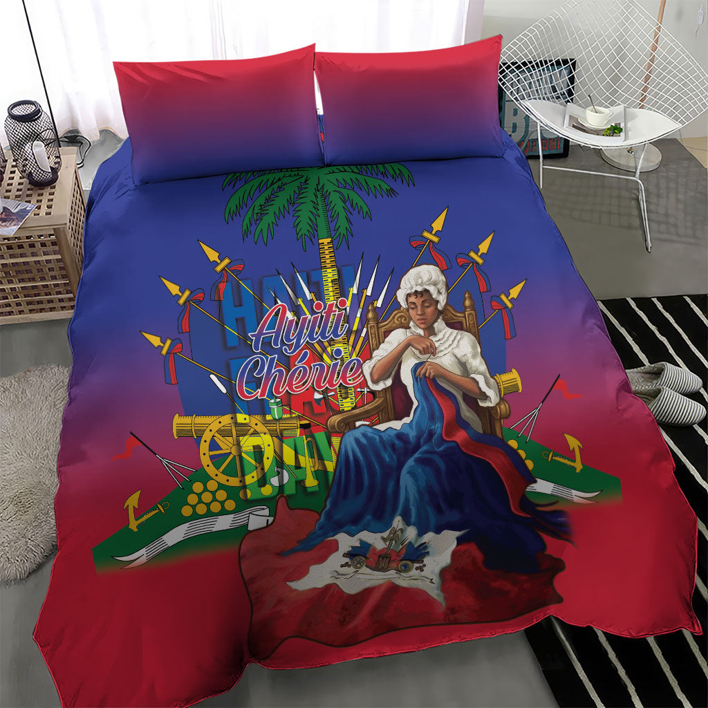 Catherine Flon Haiti Flag Day Bedding Set Ayiti Cherie Coat Of Arms