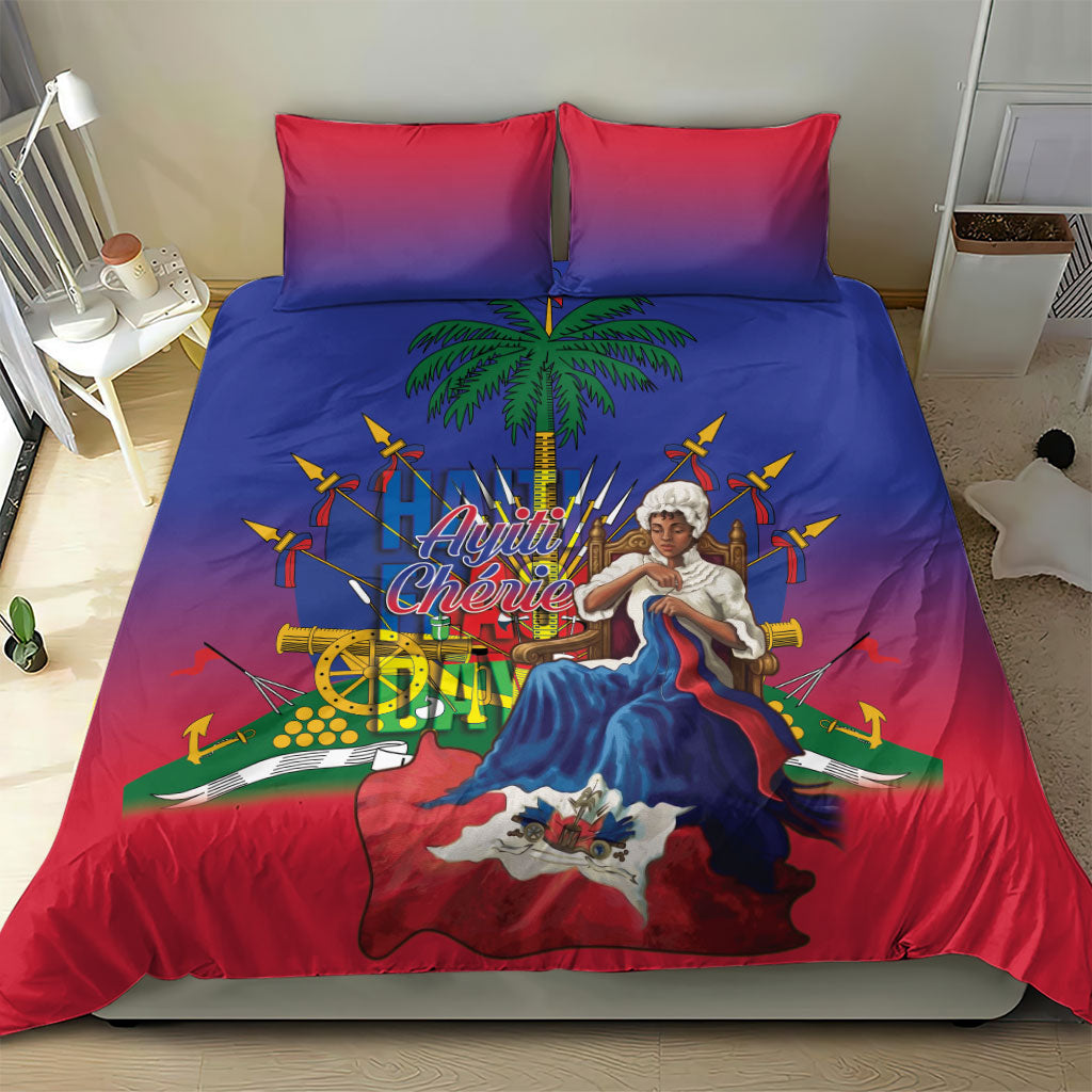 Catherine Flon Haiti Flag Day Bedding Set Ayiti Cherie Coat Of Arms