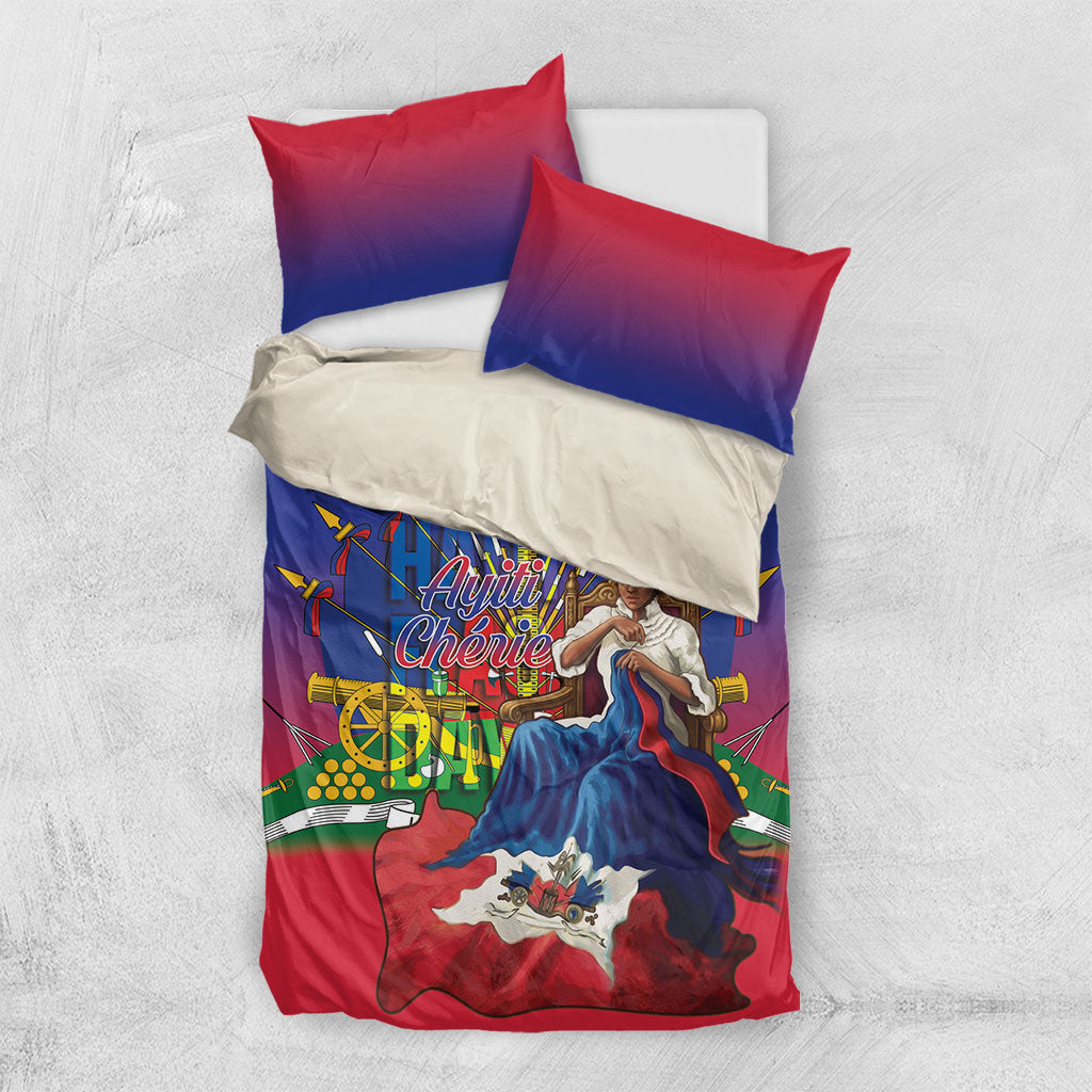 Catherine Flon Haiti Flag Day Bedding Set Ayiti Cherie Coat Of Arms