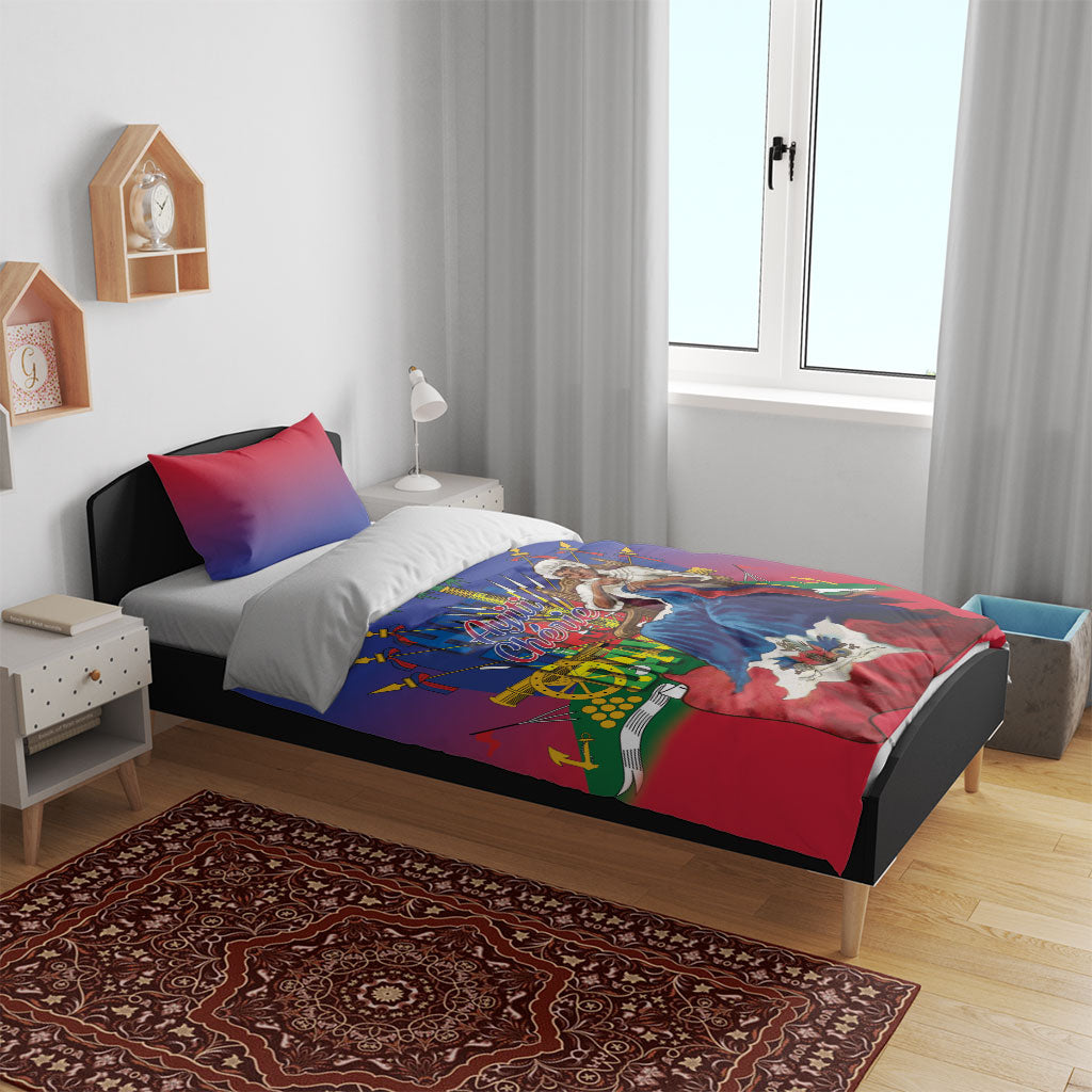 Catherine Flon Haiti Flag Day Bedding Set Ayiti Cherie Coat Of Arms