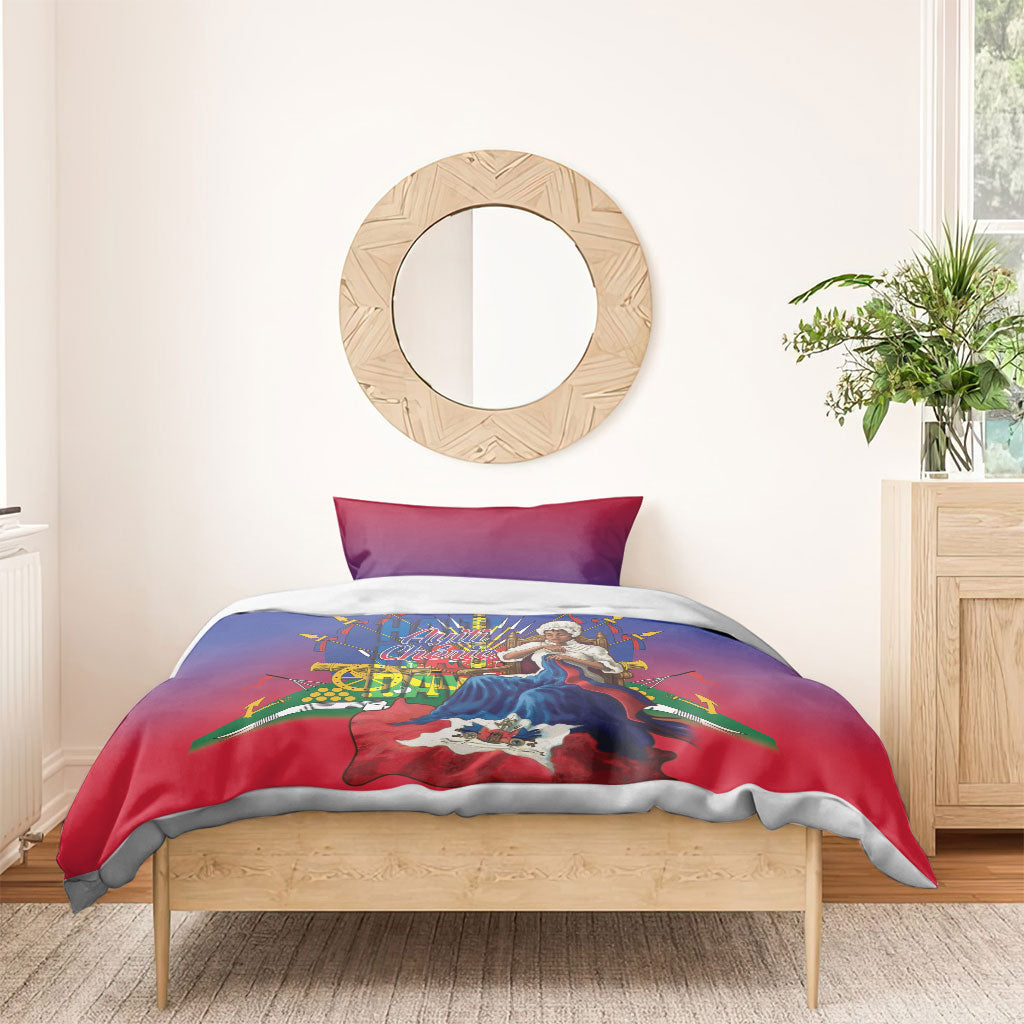 Catherine Flon Haiti Flag Day Bedding Set Ayiti Cherie Coat Of Arms