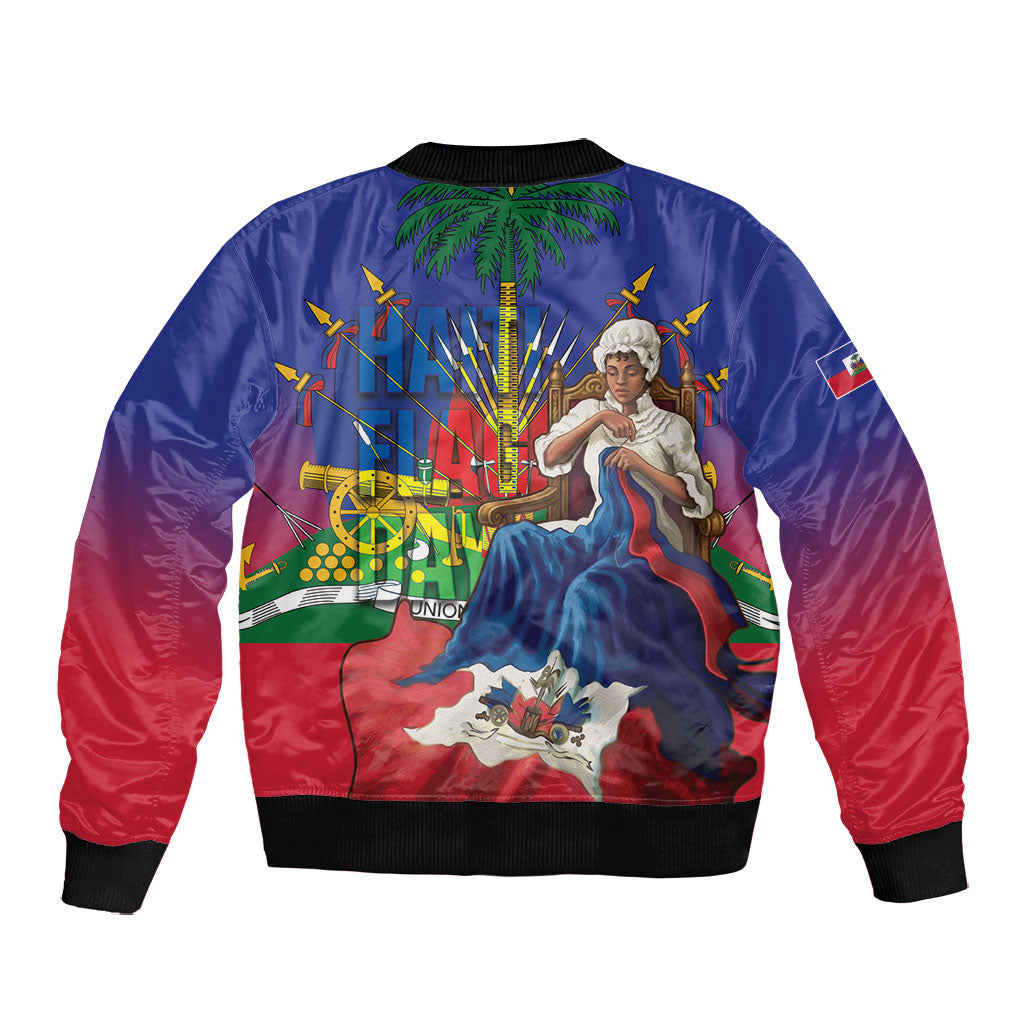 Catherine Flon Haiti Flag Day Bomber Jacket Ayiti Cherie Coat Of Arms