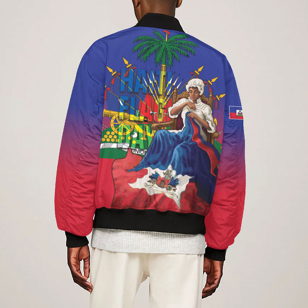 Catherine Flon Haiti Flag Day Bomber Jacket Ayiti Cherie Coat Of Arms