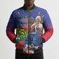Catherine Flon Haiti Flag Day Bomber Puffer Jacket Ayiti Cherie Coat Of Arms