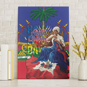Catherine Flon Haiti Flag Day Canvas Wall Art Ayiti Cherie Coat Of Arms