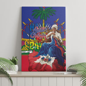 Catherine Flon Haiti Flag Day Canvas Wall Art Ayiti Cherie Coat Of Arms
