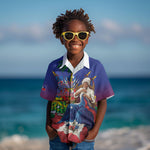 Catherine Flon Haiti Flag Day Kid Hawaiian Shirt Ayiti Cherie Coat Of Arms