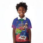 Catherine Flon Haiti Flag Day Kid Polo Shirt Ayiti Cherie Coat Of Arms