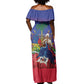 Catherine Flon Haiti Flag Day Off Shoulder Maxi Dress Ayiti Cherie Coat Of Arms