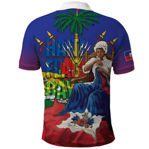 Catherine Flon Haiti Flag Day Polo Shirt Ayiti Cherie Coat Of Arms