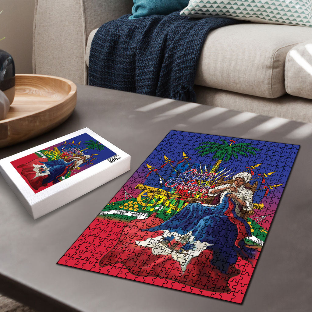Catherine Flon Haiti Flag Day Puzzle Ayiti Cherie Coat Of Arms