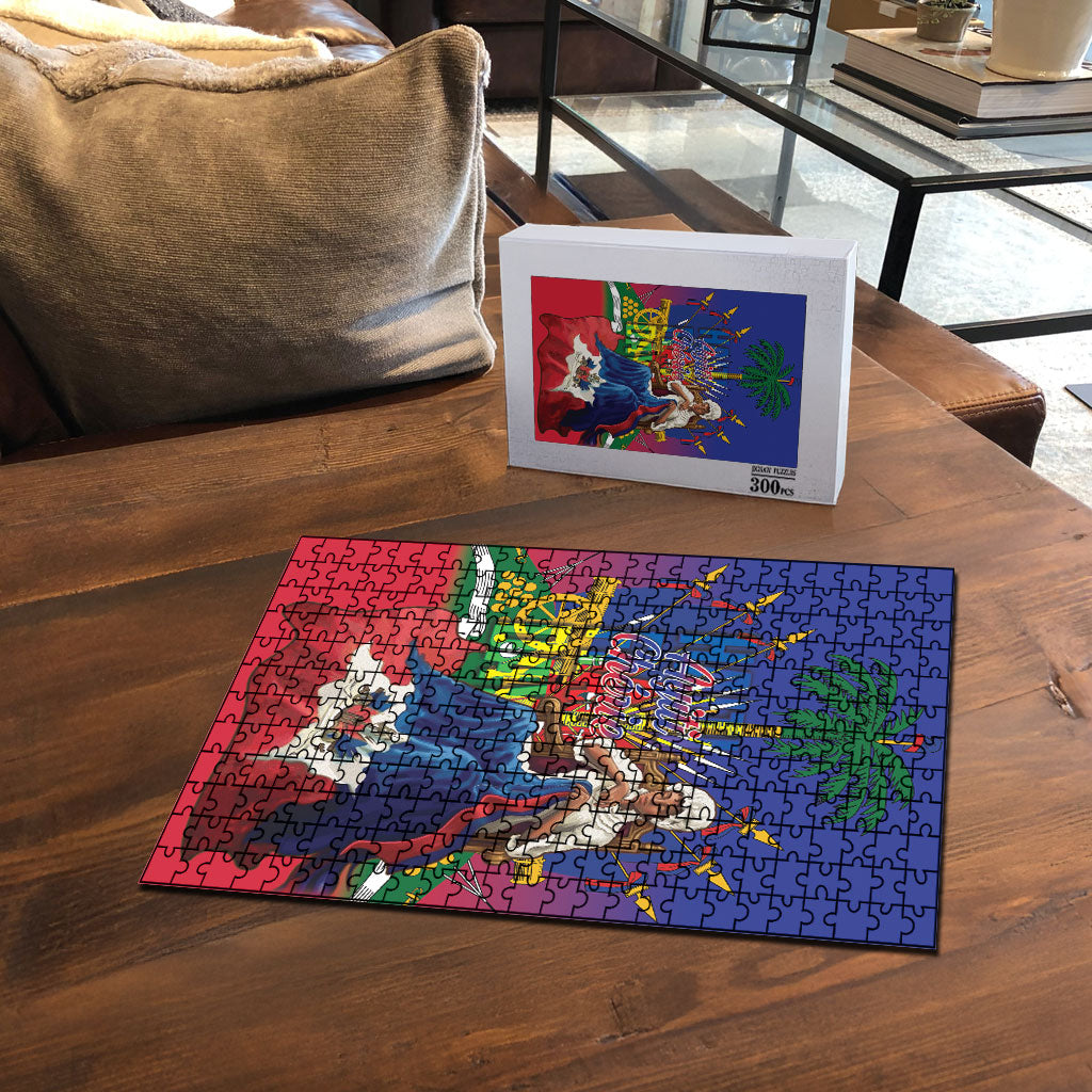 Catherine Flon Haiti Flag Day Puzzle Ayiti Cherie Coat Of Arms
