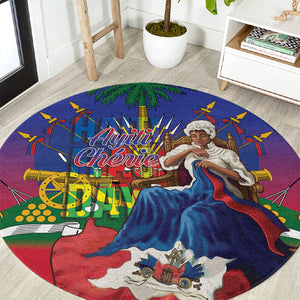 Catherine Flon Haiti Flag Day Round Carpet Ayiti Cherie Coat Of Arms
