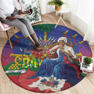 Catherine Flon Haiti Flag Day Round Carpet Ayiti Cherie Coat Of Arms
