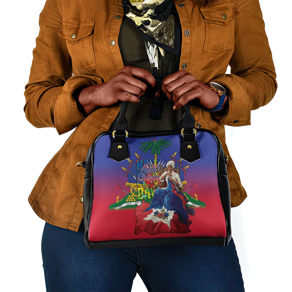 Catherine Flon Haiti Flag Day Shoulder Handbag Ayiti Cherie Coat Of Arms