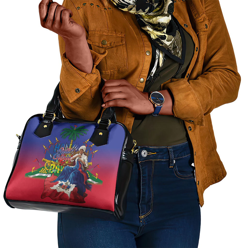 Catherine Flon Haiti Flag Day Shoulder Handbag Ayiti Cherie Coat Of Arms