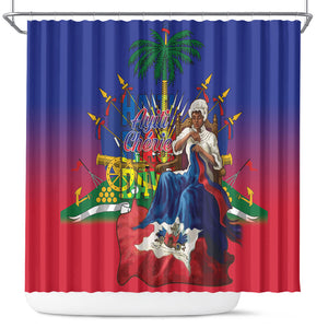 Catherine Flon Haiti Flag Day Shower Curtain Ayiti Cherie Coat Of Arms