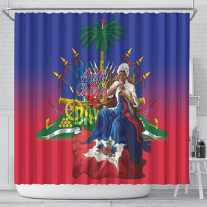 Catherine Flon Haiti Flag Day Shower Curtain Ayiti Cherie Coat Of Arms