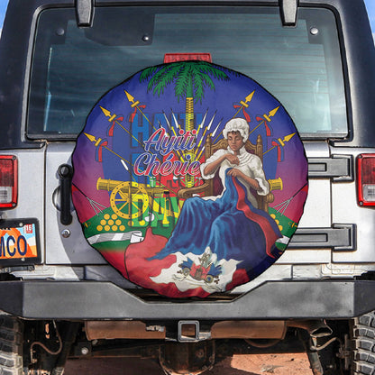 Catherine Flon Haiti Flag Day Spare Tire Cover Ayiti Cherie Coat Of Arms