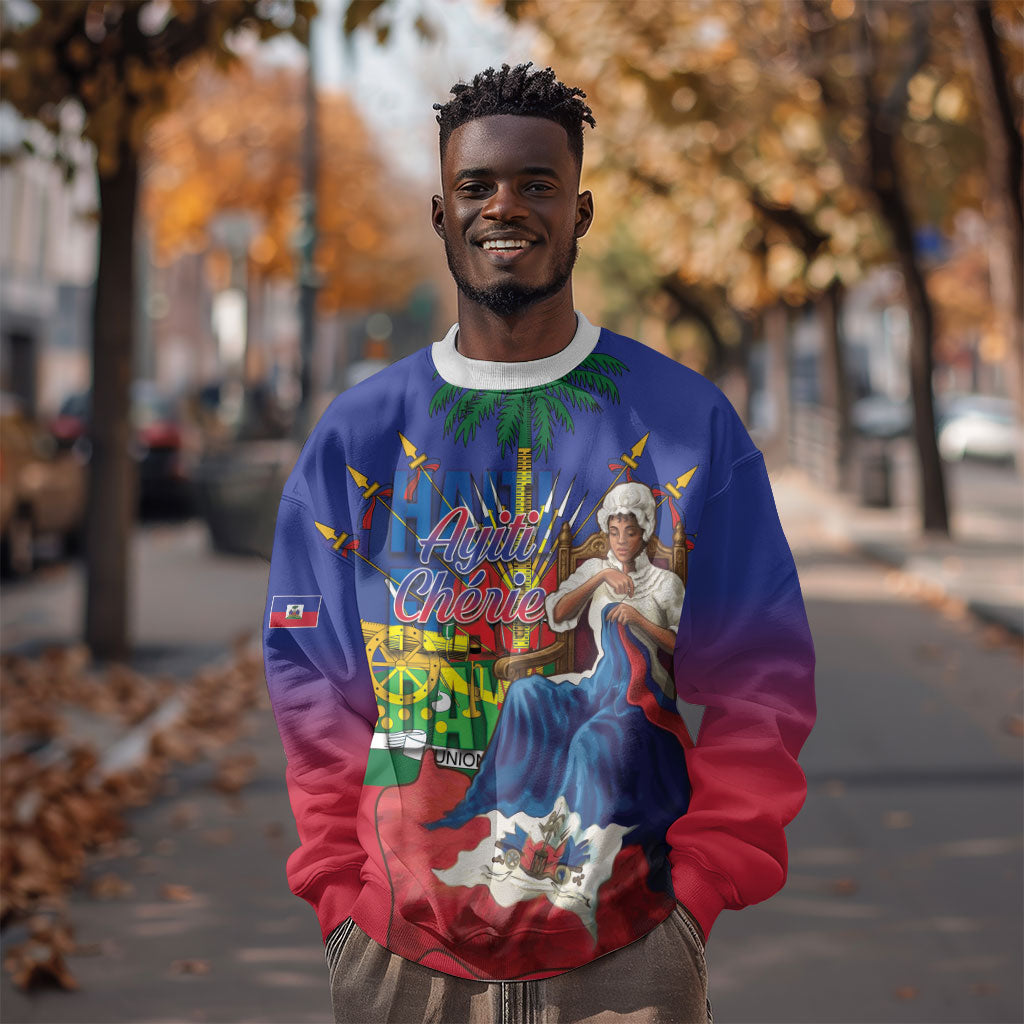 Catherine Flon Haiti Flag Day Sweatshirt Ayiti Cherie Coat Of Arms