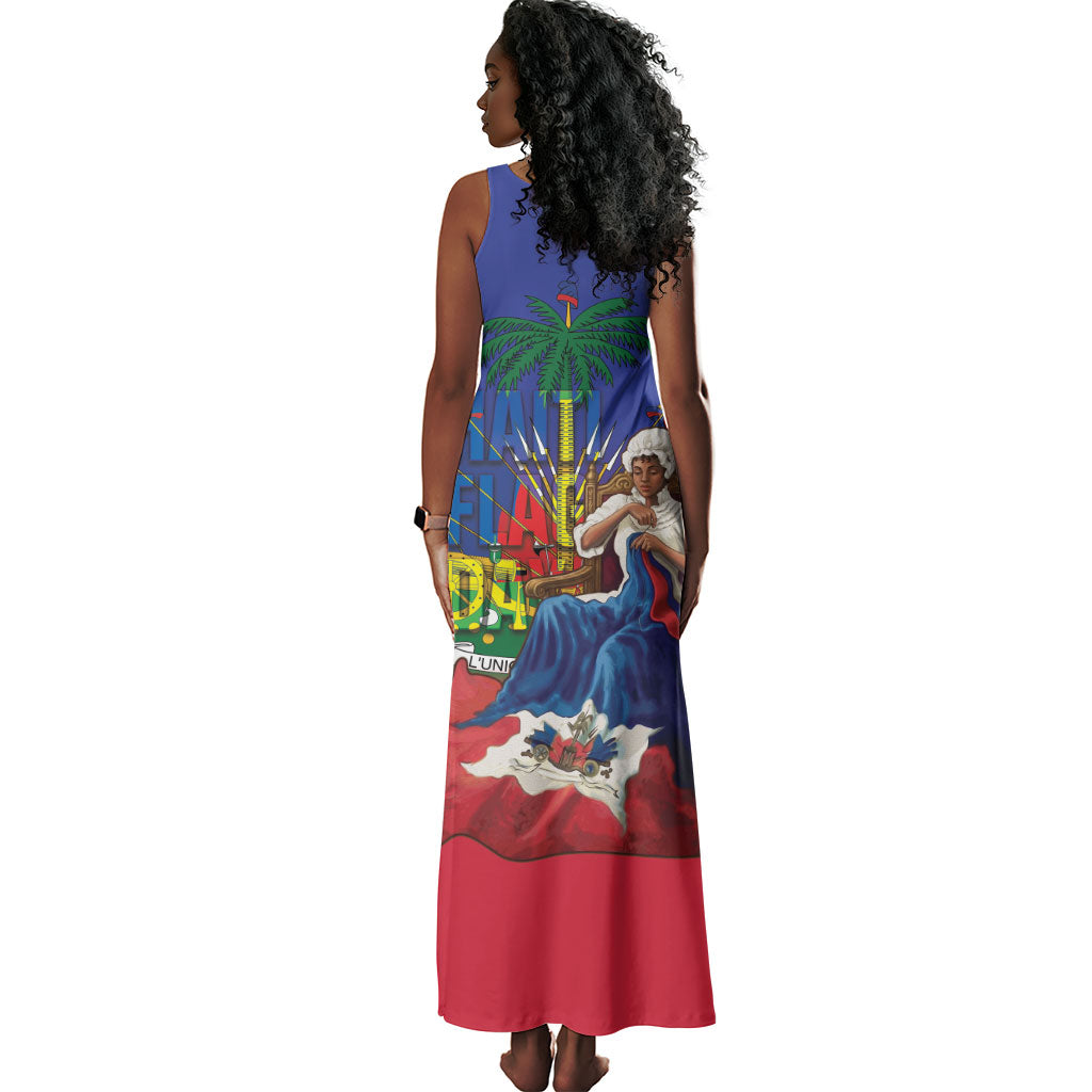 Catherine Flon Haiti Flag Day Tank Maxi Dress Ayiti Cherie Coat Of Arms