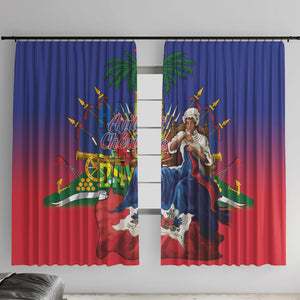 Catherine Flon Haiti Flag Day Window Curtain Ayiti Cherie Coat Of Arms