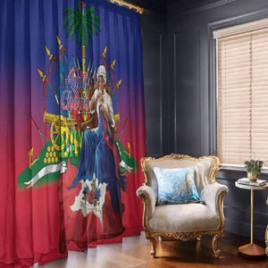 Catherine Flon Haiti Flag Day Window Curtain Ayiti Cherie Coat Of Arms