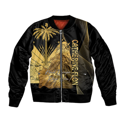 Catherine Flon Haiti Flag Day Bomber Jacket National Heroine Koud Drapo Peyi Nou
